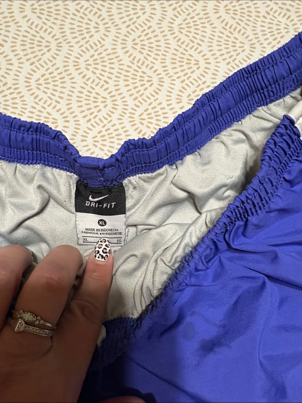 Nike Women's Royal Blue Athletic Shorts with Gray Trim
